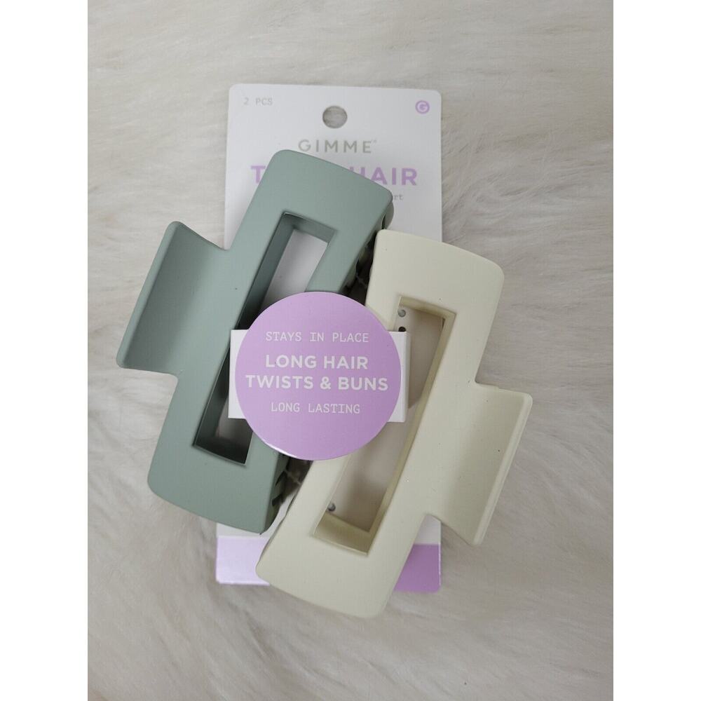 Gimme Beauty Thick Hair Claw Clip 2ct Sage Green/Cream